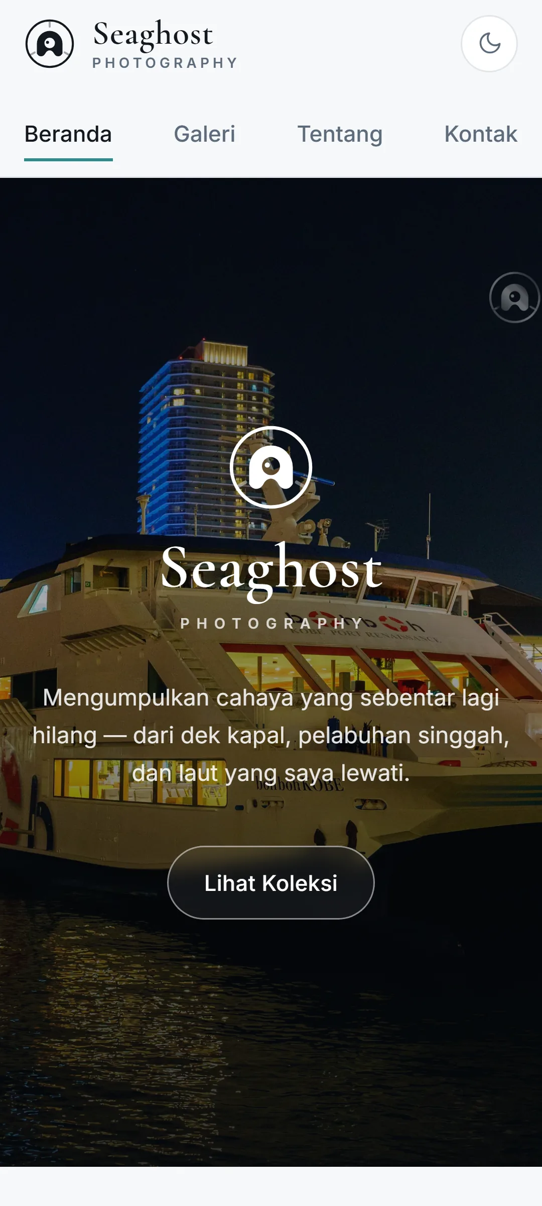 Tangkapan layar halaman Seaghost Photography